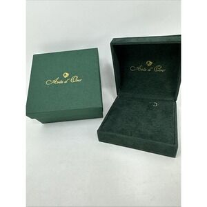 Arte d'Oro Green Velvet EMPTY BOX for Necklace Pendant Jewelry Gift